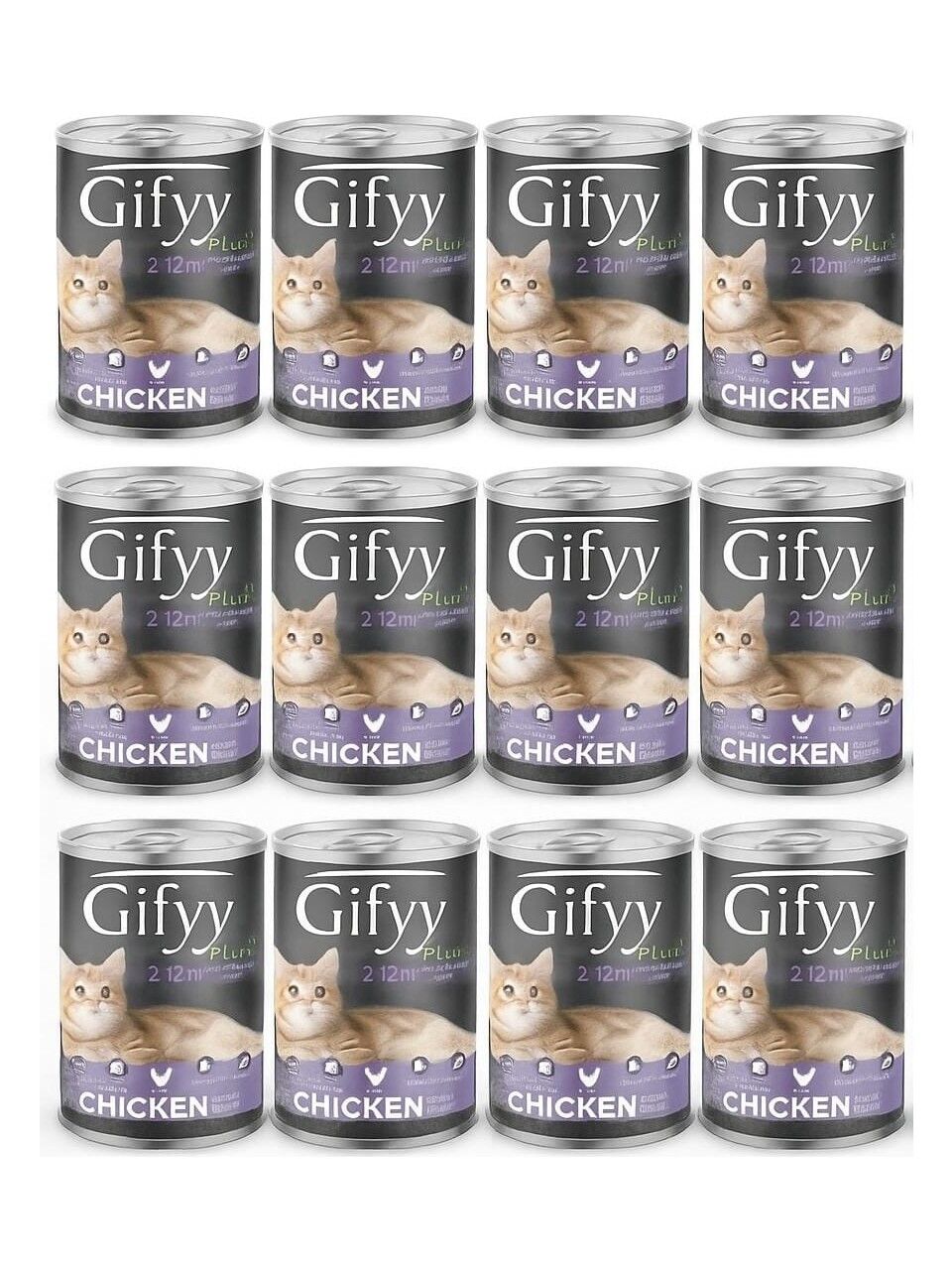 Gifyy Plus Tavuklu Yavru Kedi Konservesi 12 Adet 400 Gr