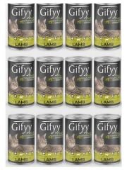 Gifyy Plus Kuzu Etli Yetişkin Kedi Konservesi 12 Adet 400 Gr