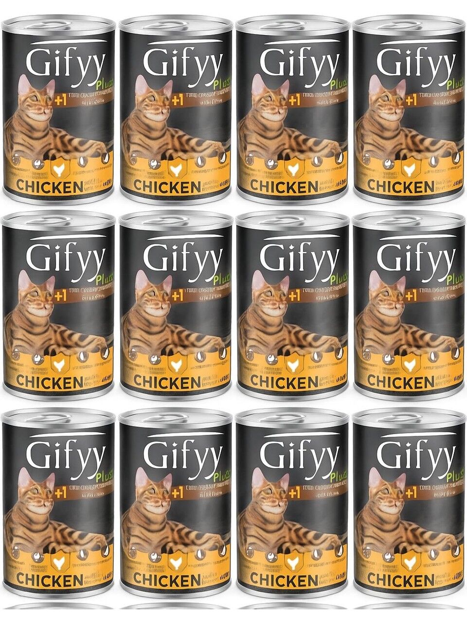Gifyy Plus Tavuklu Yetişkin Kedi Konservesi 12 Adet 400 Gr