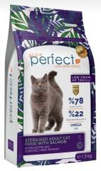 Perfect Az Tahıllı Kısırlaştırılmış Somonlu Kedi Maması 1.5 kg