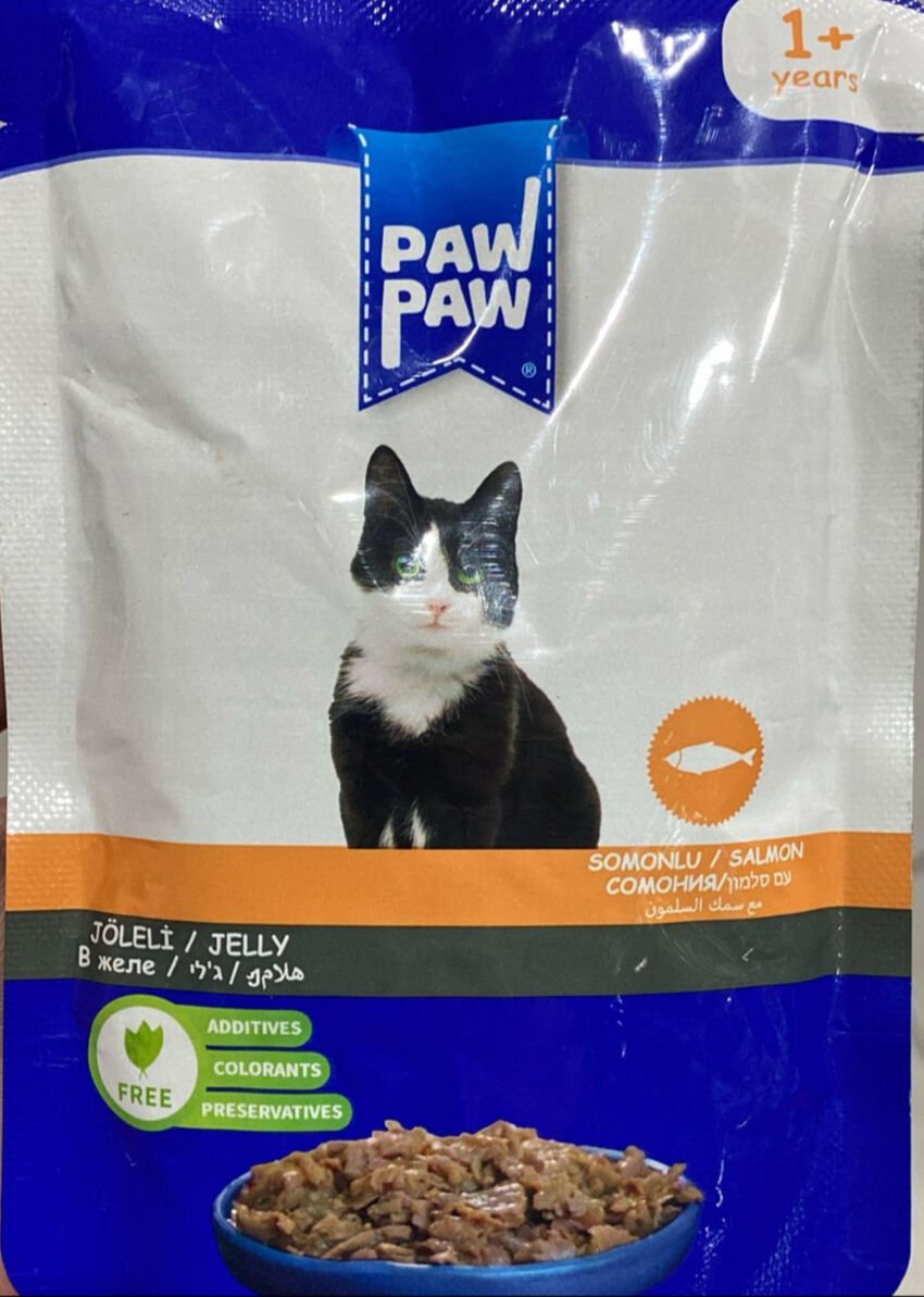 Paw Paw Kedi Yaş Maması Somonlu 85 gr 12 Adet