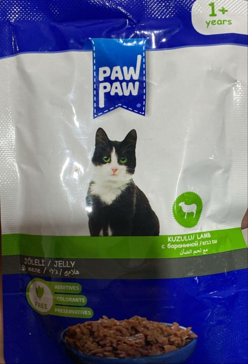 Paw Paw Kedi Yaş Mama Kuzu Etli 85 gr 12 Adet