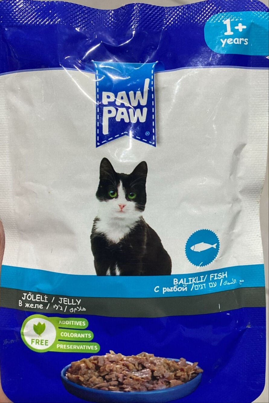 Paw Paw Kedi Yaş Mama Balıklı 85 gr 12 Adet