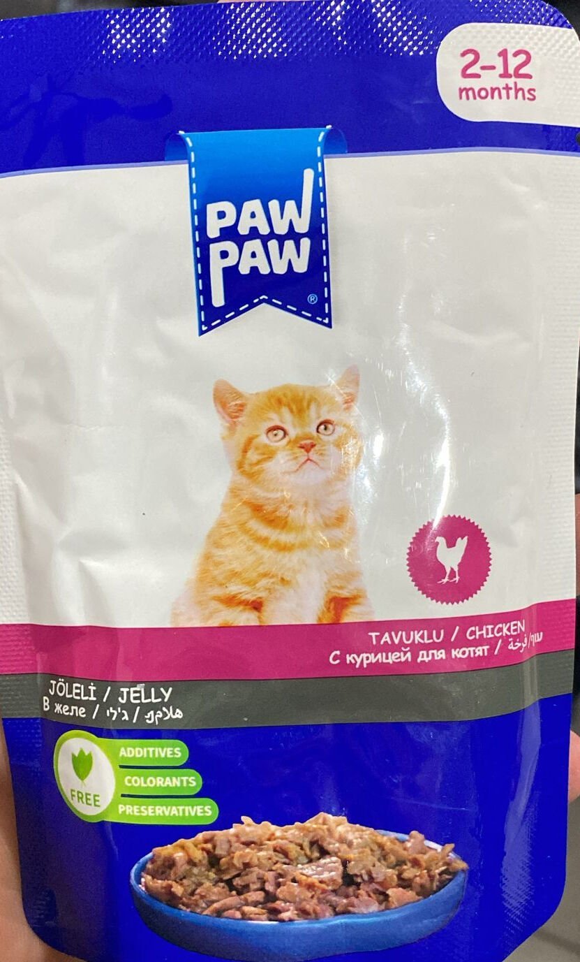 Paw Paw Kedi Yaş Mama Tavuklu 85 gr 12 Adet