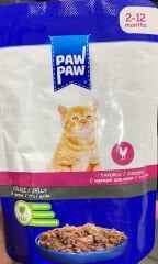 Paw Paw Kedi Yaş Mama Tavuklu 85 gr 12 Adet
