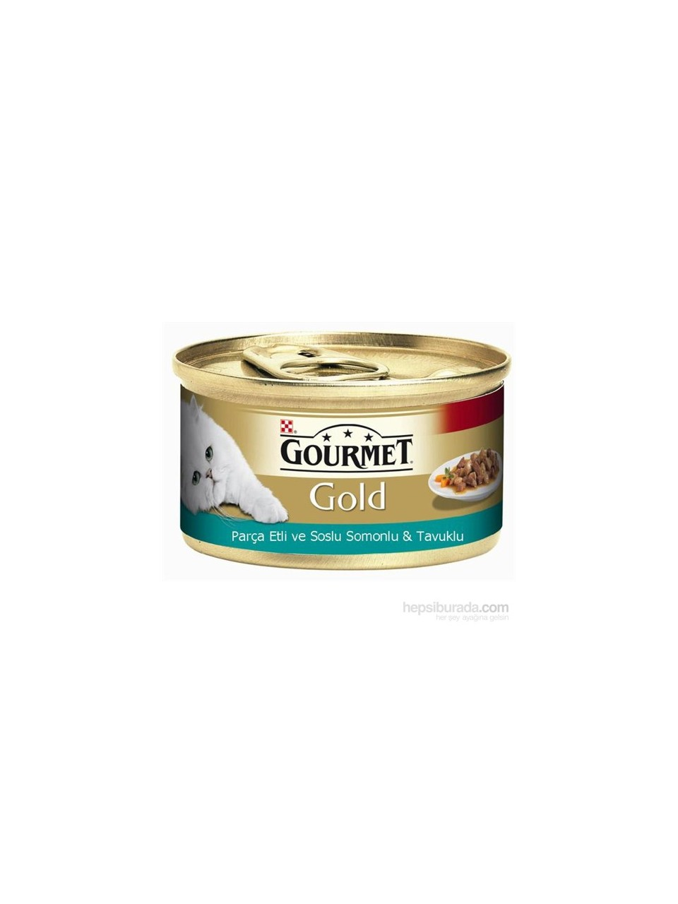 Purına Pro Plan Gourmet Gold Parça etli ve soslu somonlu & tavuklu Konserve Yaş Kedi Maması 85 Gr (1 adet)