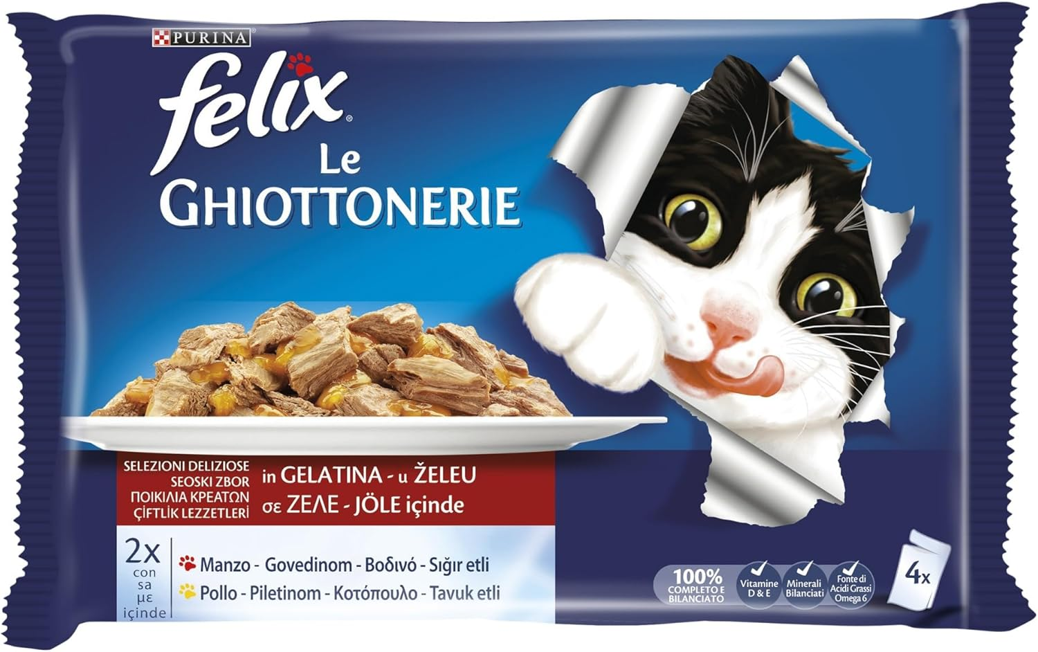 Purına Pro Plan Felix Multipack Sığır ve Tavuk Etli Yetişkin Yaş Kedi Maması 4×85 Gr