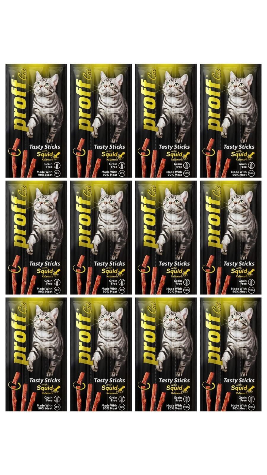 Proff Cat Kalamarlı Kedi Ödül Çubukları 12x5 Gr