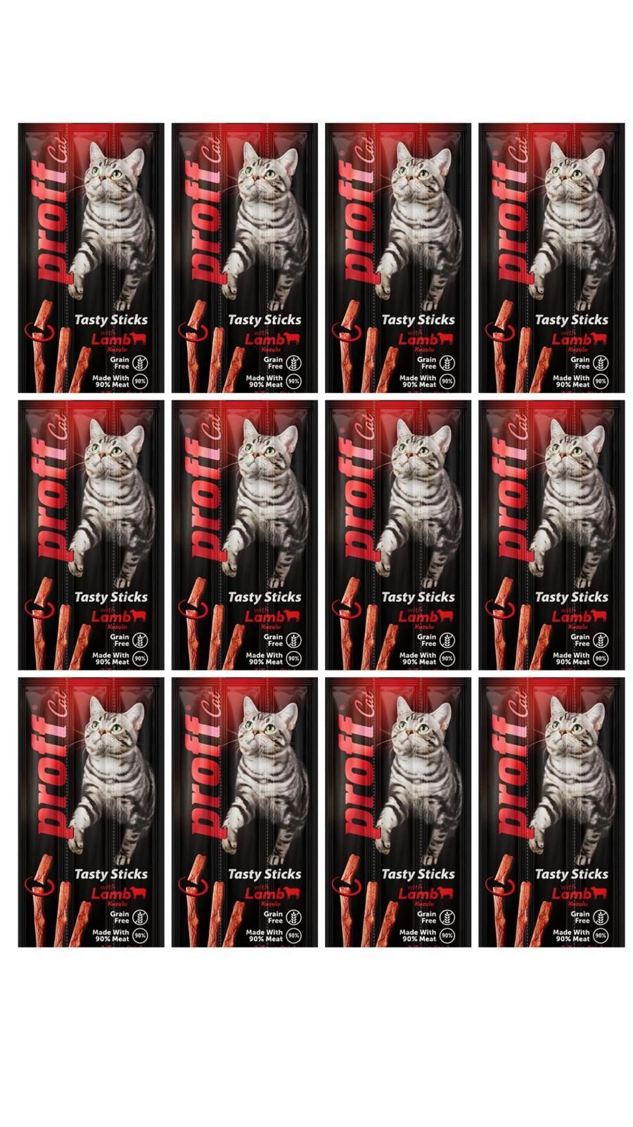 Proff Cat Kuzu Eti ve Pirinçli Kedi Ödül Çubukları 12x5 Gr