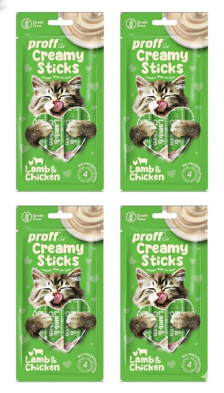 proff Creamy Kuzu ve Tavuklu Kedi Ödülü 4x15 Gr