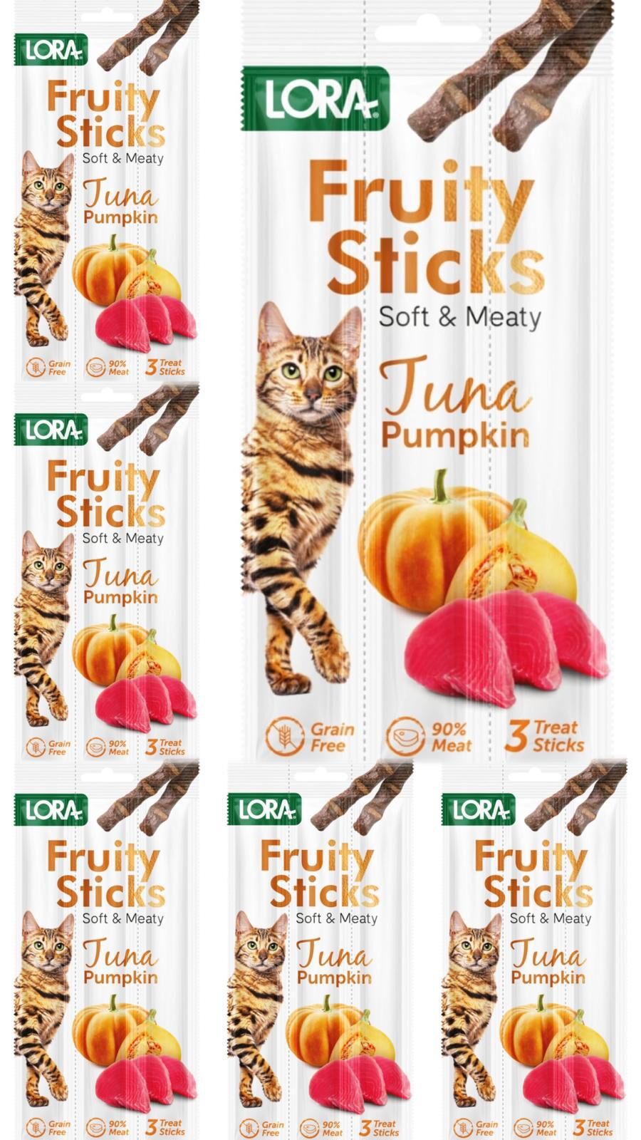 Lora Fruity Ton Balıklı Balkabaklı Kedi Stick Ödül 6x5 Gr