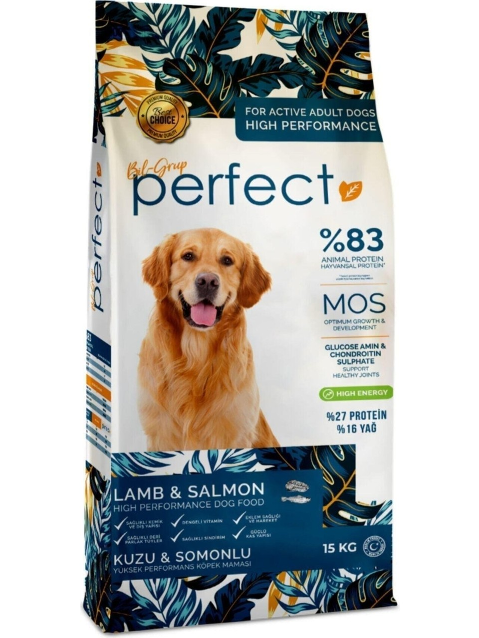 Perfect Kuzu Etli ve Somonlu Premium Yetişkin Köpek Maması 15 kg