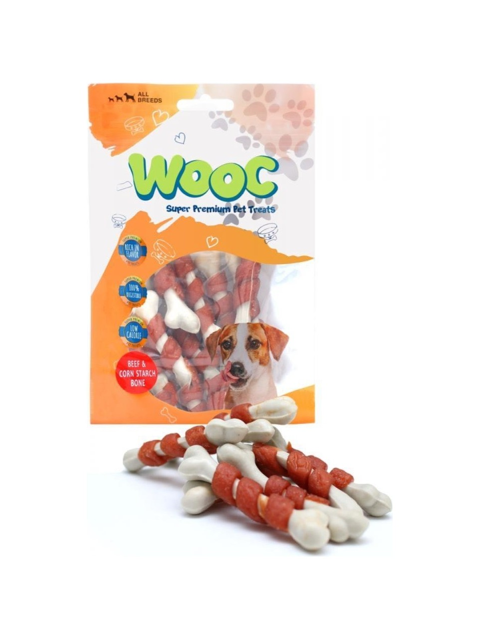 Wooc Dog Biftek Sargılı Kalsiyum Kemikli Ödül