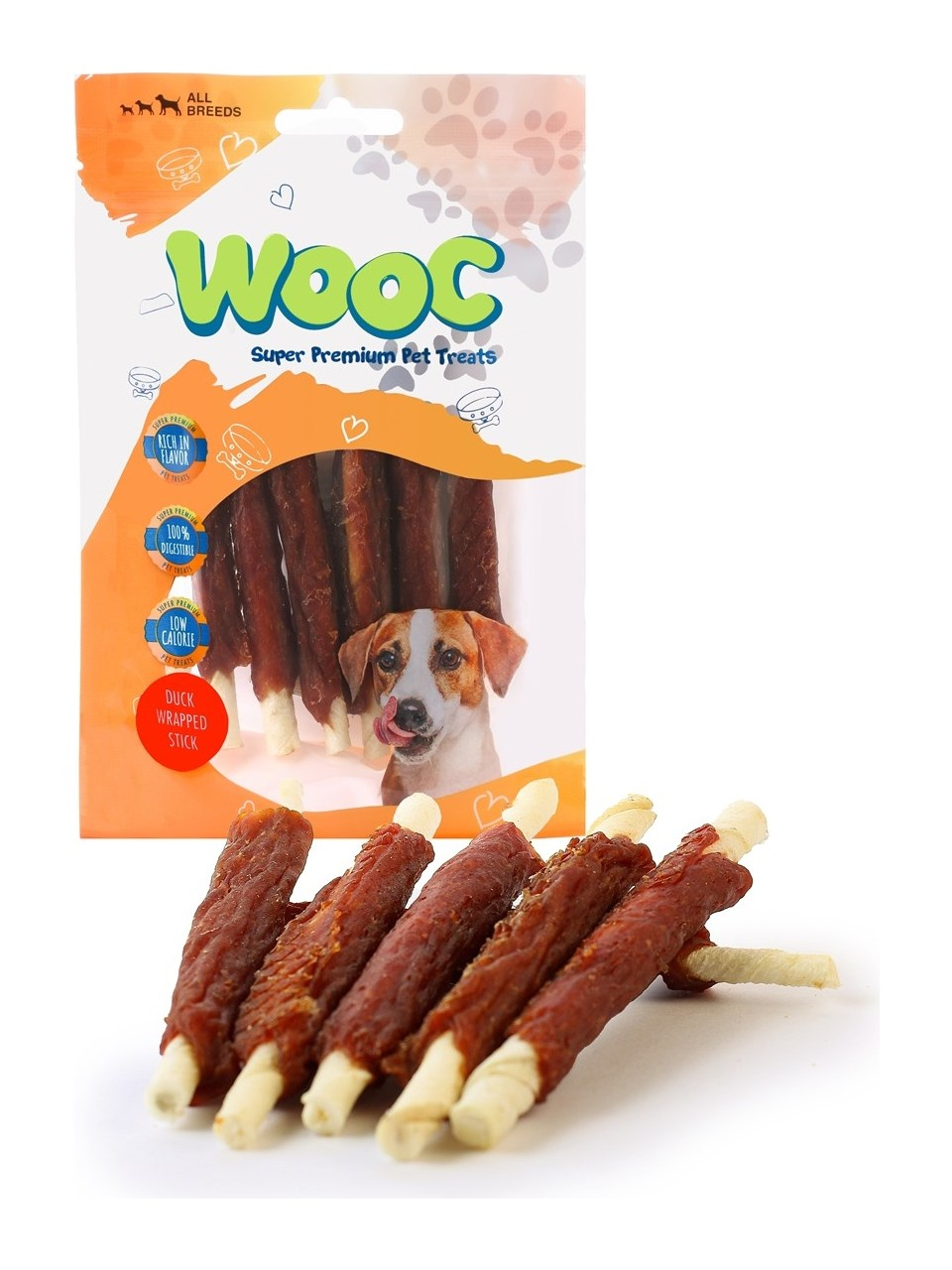 Wooc Ördek Sargılı Sütlü Stick Köpek Ödülü 80 Gr