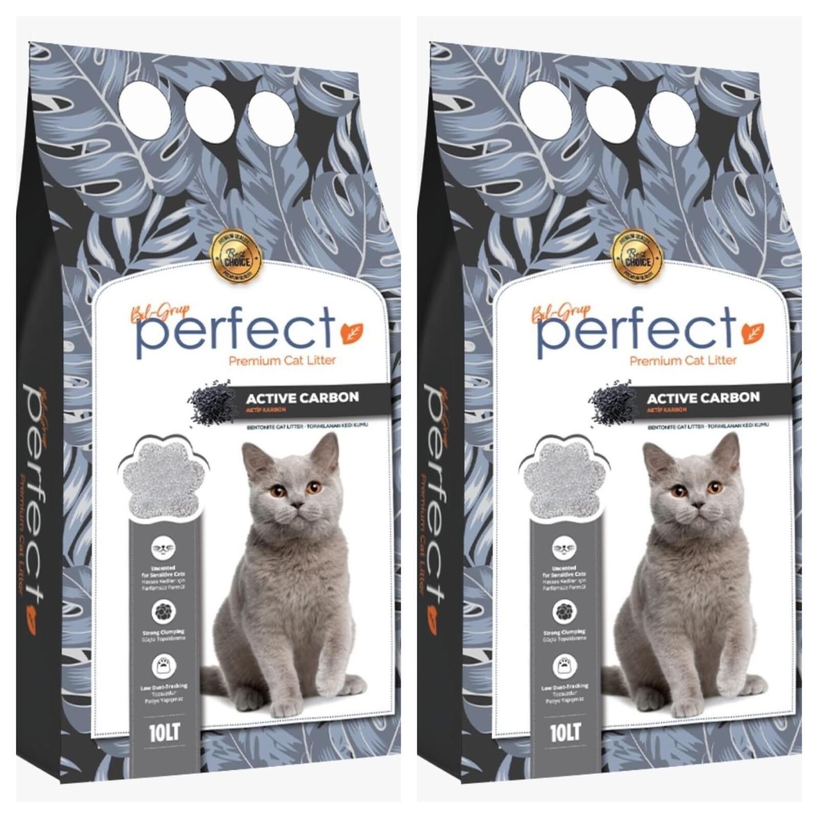 Perfect Aktif Karbon 10 Lt İnce Taneli Kedi Kumu 2 Adet