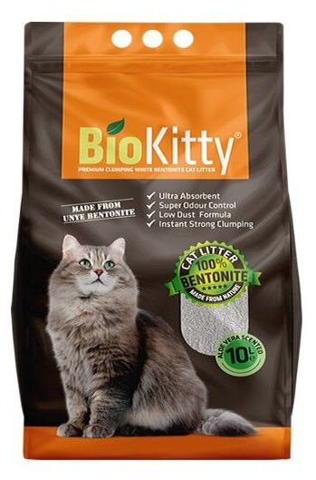 Biokitty Bentonit İnce Taneli Aloe Vera Kokulu Kedi Kumu 10 lt