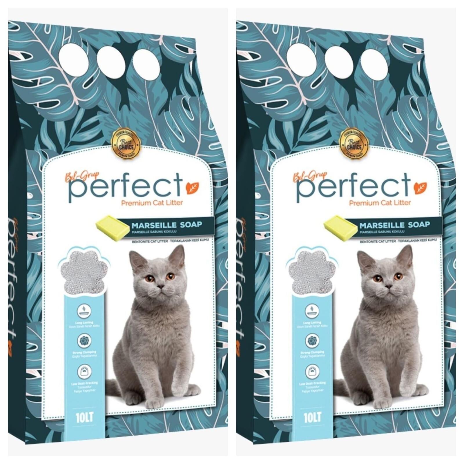 Perfect Marsilya Sabunlu 10 Lt İnce Taneli Kedi Kumu 2 Adet