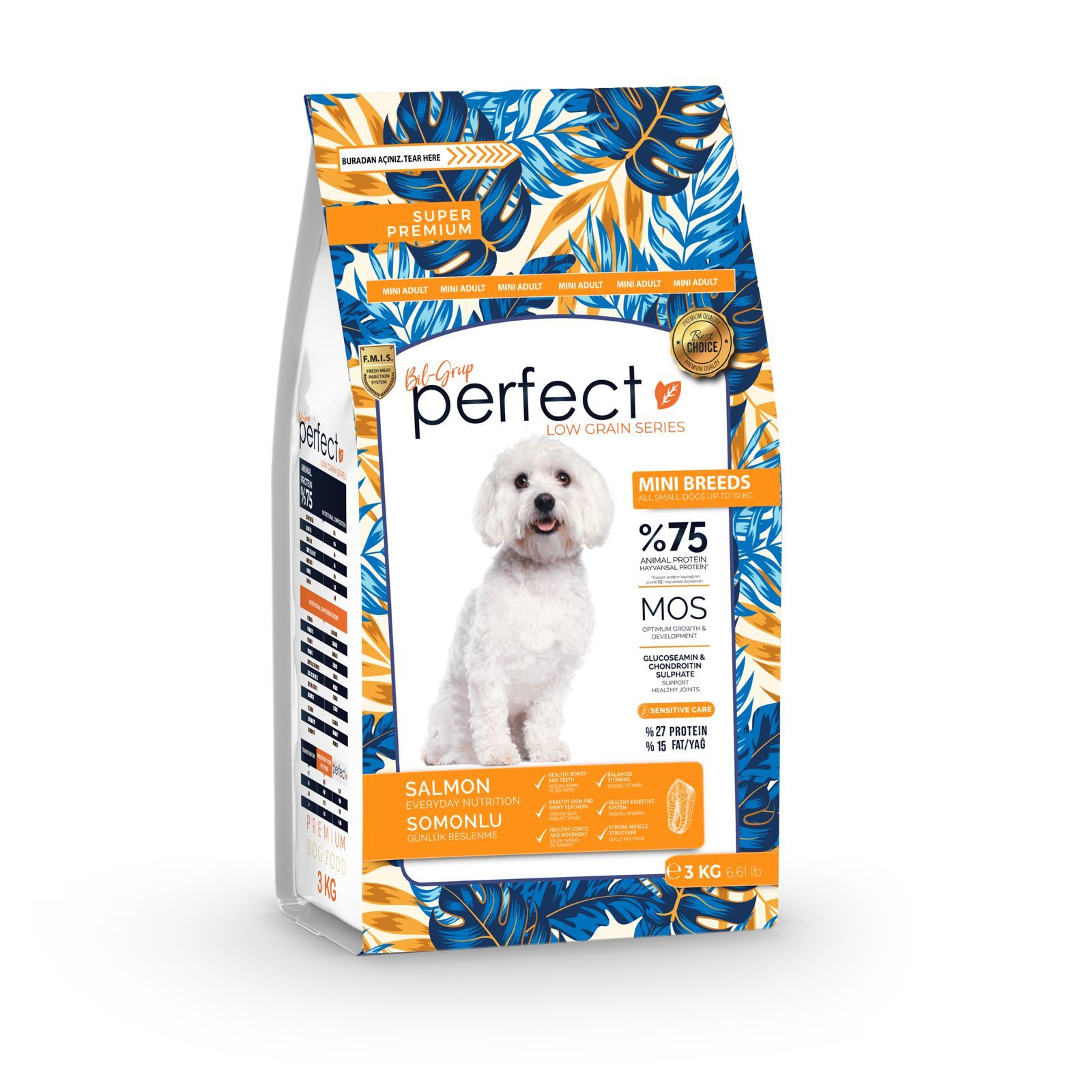 Perfect Az Tahıllı Yetişkin Somonlu 3 kg Köpek Maması
