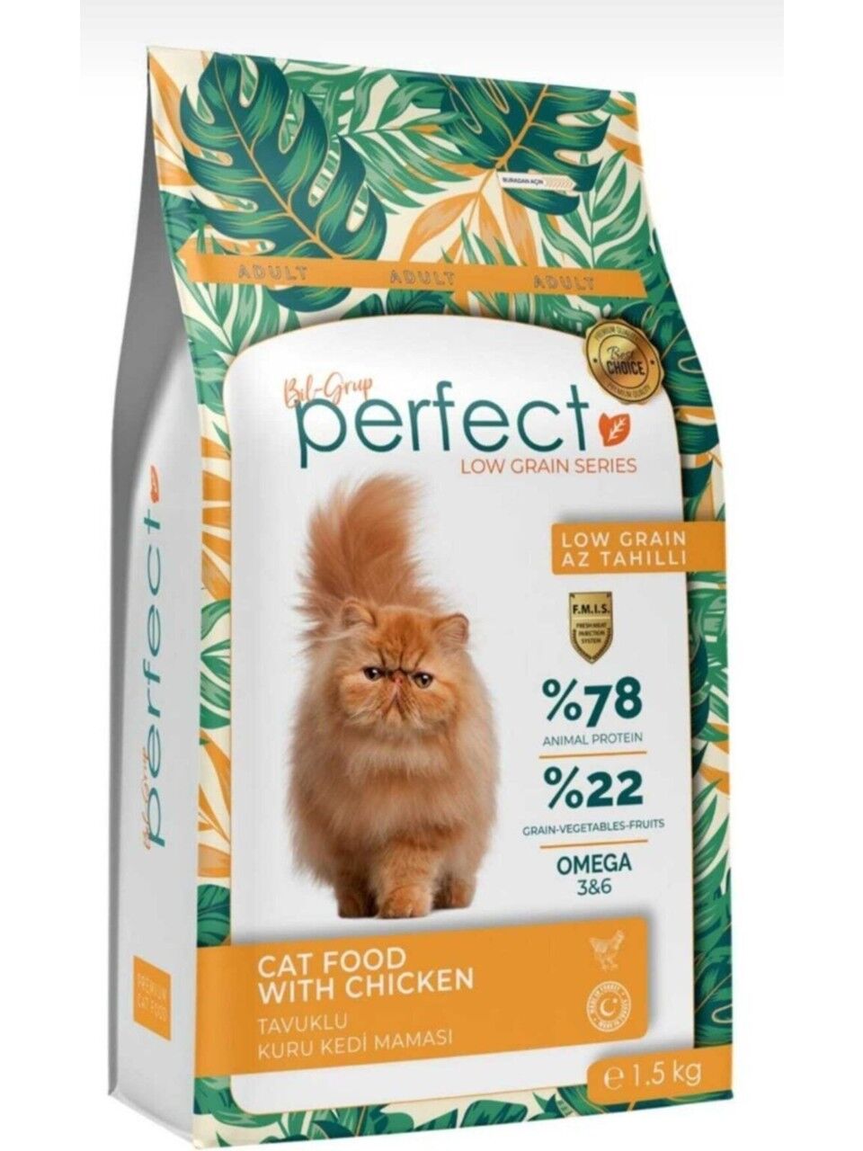 Perfect Az Tahıllı Yetişkin Tavuklu Kedi Maması 1.5 kg