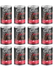 Gifyy Plus Sığır Etli Yetişkin Köpek Konservesi 12 Adet 400 gr