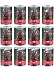Gifyy Plus Sığır Etli Yetişkin Köpek Konservesi 12 Adet 400 gr