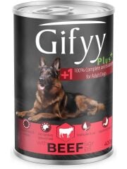 Gifyy Plus Sığır Etli Yetişkin Köpek Konservesi 12 Adet 400 gr